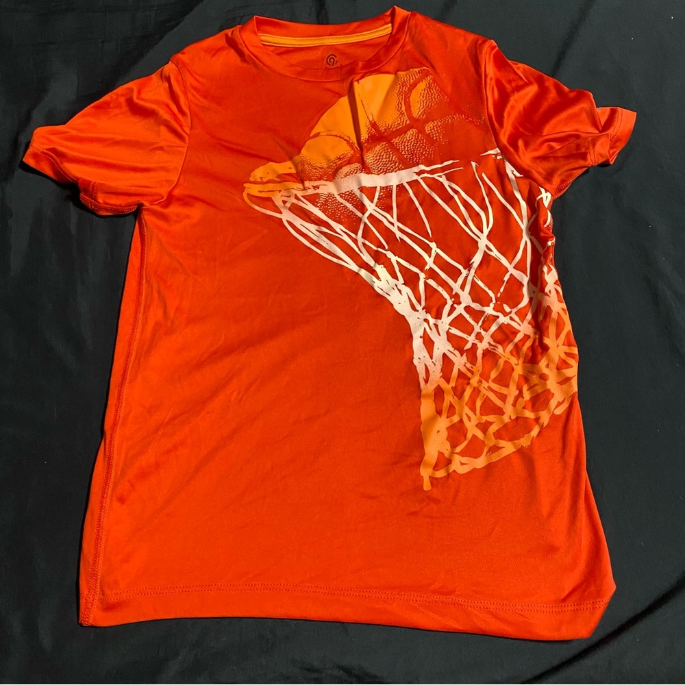 Champion Boy Orange Graphic Short Sleeve Tee Size M 8-10